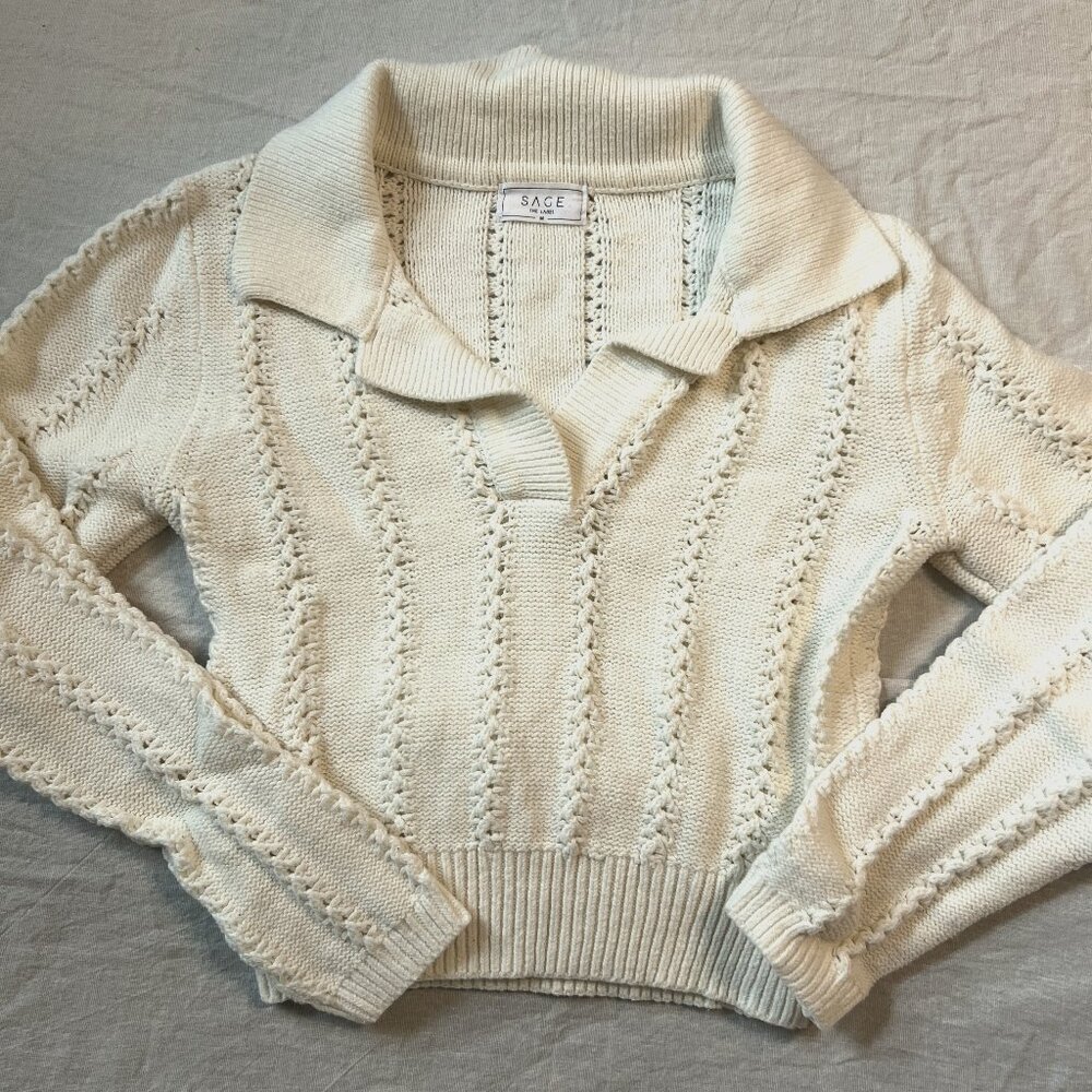 Cropped textured sweater